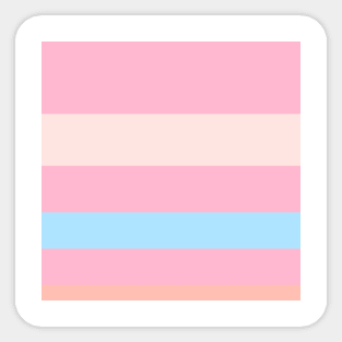 A singular collection of Fresh Air, Soft Blue, Little Girl Pink, Very Light Pink and Melon stripes. Sticker